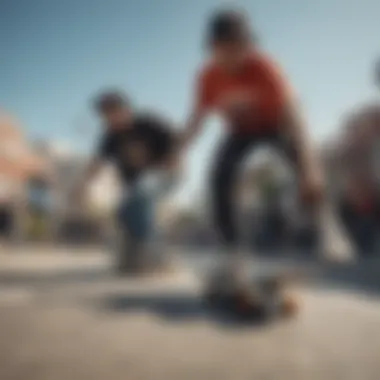 Diverse Skate Culture and Community Group of skateboarders representing diverse skate culture and community