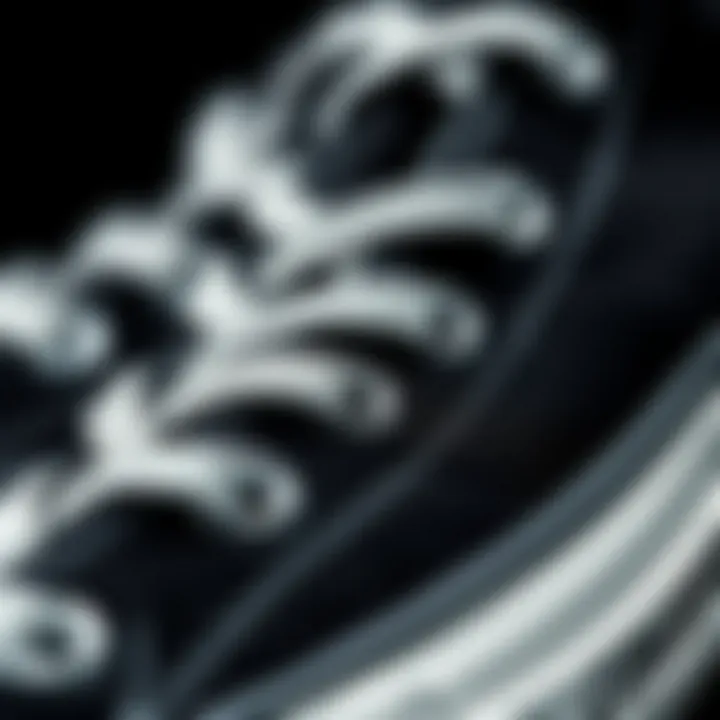 Close-up of Converse Hi Black detailing and texture