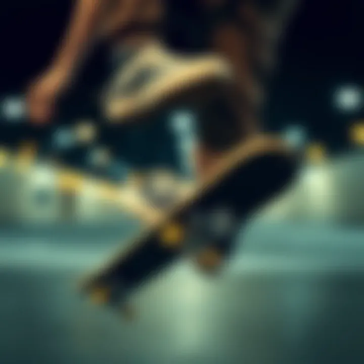 Skater performing a trick while wearing Converse Hi Black