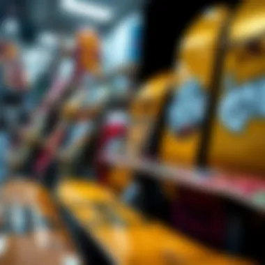 Artistic Display of Gold Tech Decks Collection of various gold tech decks displayed artistically