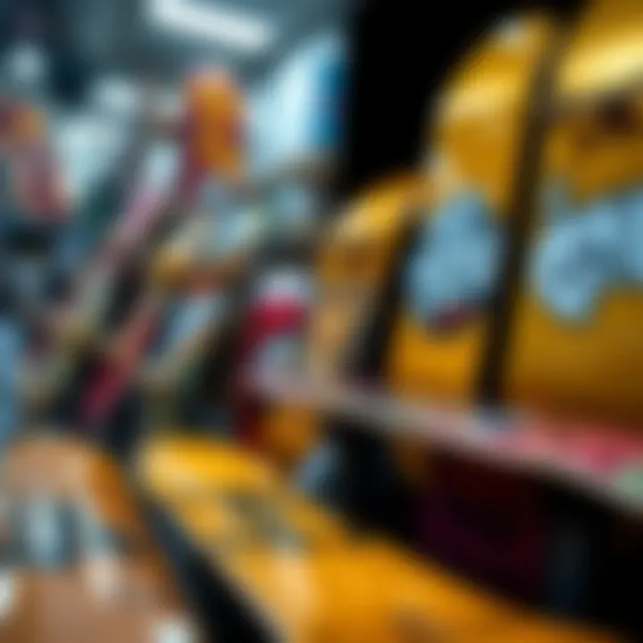 Artistic Display of Gold Tech Decks Collection of various gold tech decks displayed artistically