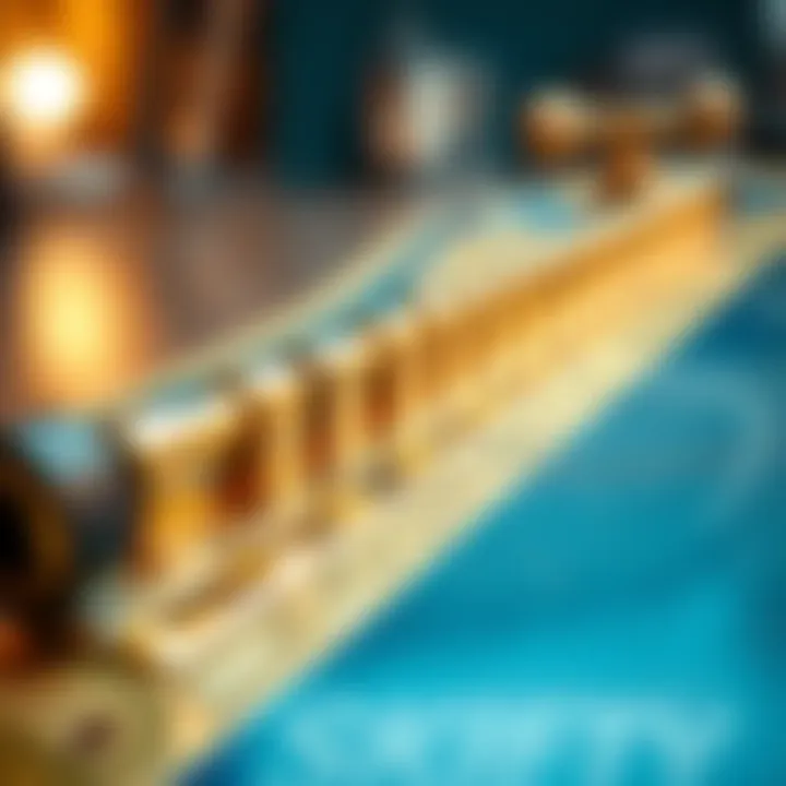 Craftsmanship of Gold Tech Deck Detailed view of the craftsmanship of a gold tech deck