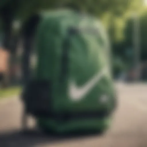 Stylish green Nike backpack showcasing its sleek design