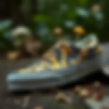 Artistic representation of mushroom designs on Vans shoes
