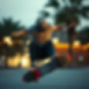 A skater wearing a trendy cap while performing a trick