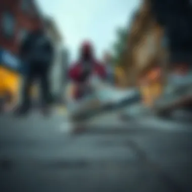 Cultural Significance of Janoski Air Max in Skate Culture A stylish street scene featuring a group of skaters in Janoski Air Max shoes, highlighting their cultural significance.