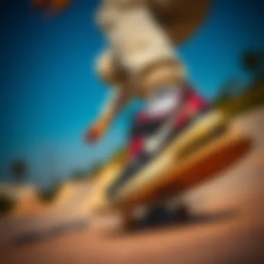 Performance in Action: Janoski Air Max on the Skateboard A skateboarder performing tricks while wearing the Janoski Air Max, illustrating its performance in action.