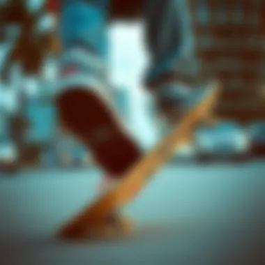 Skateboarder performing a trick while wearing Huf Hupper shoes