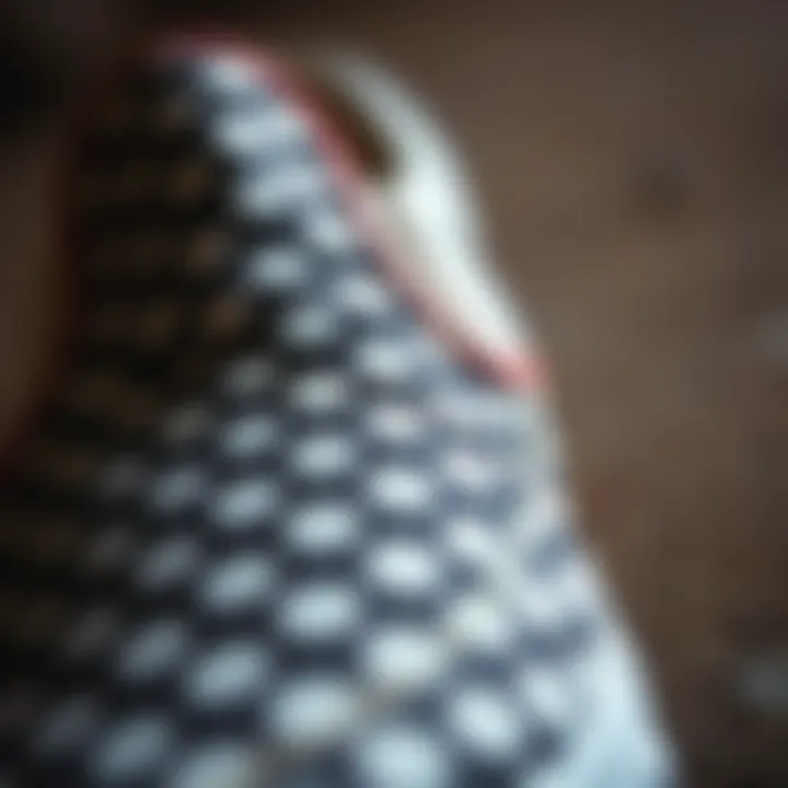 Close-up of the polka dot Vans slip-on showcasing its unique pattern and texture