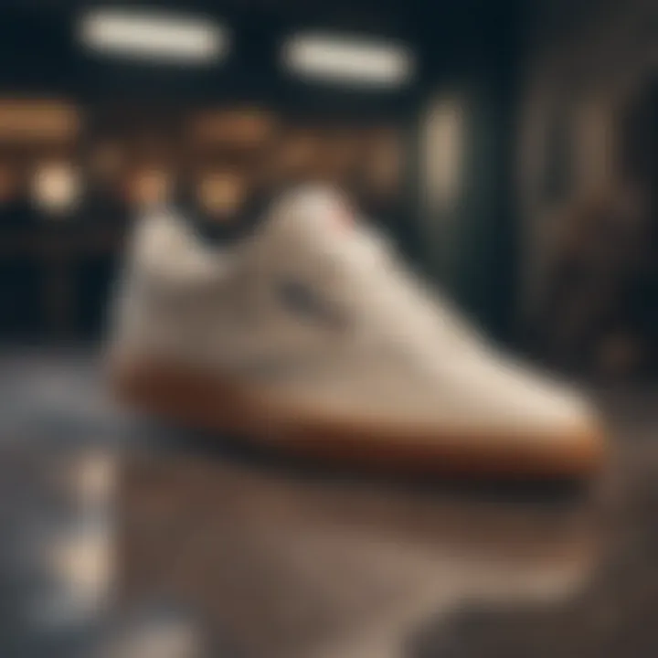 Artistic representation of the Reebok Club C gum sole within streetwear fashion.