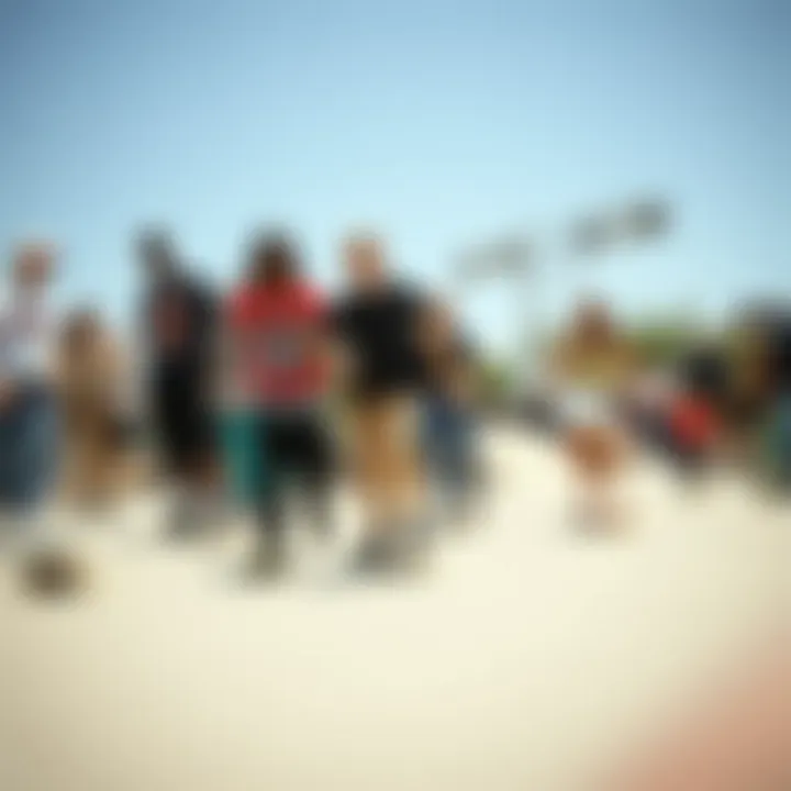 Skateboarding Community: Unity and Diversity A diverse group of skaters enjoying a community event