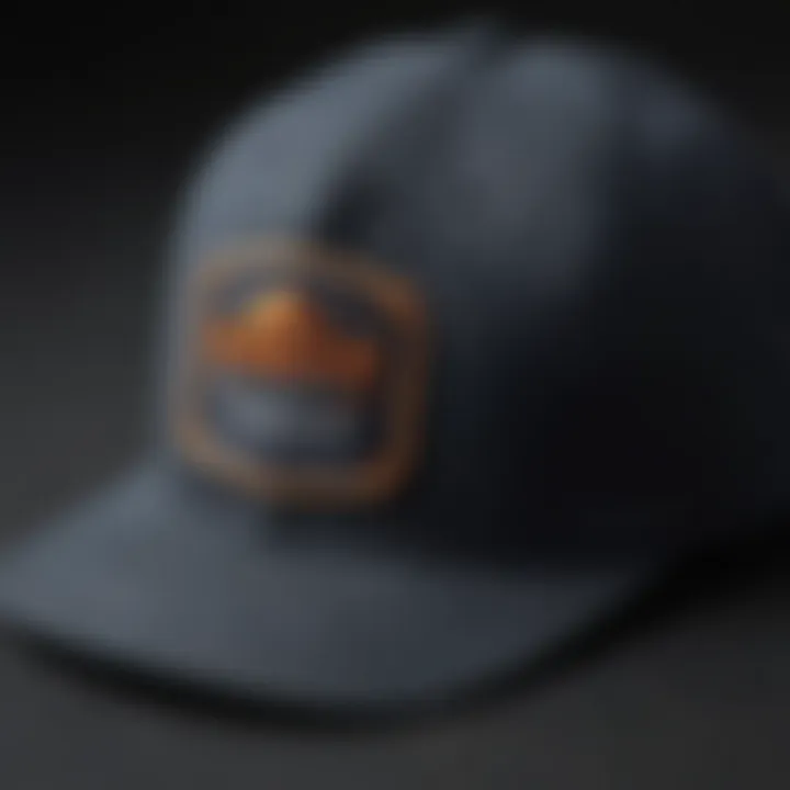 Close-up on the unique fabric and stitching of a dad hat