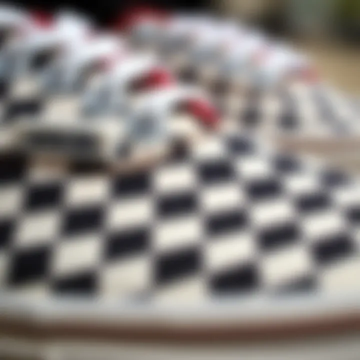 Close-up of the checkered pattern on Vans Era sneaker