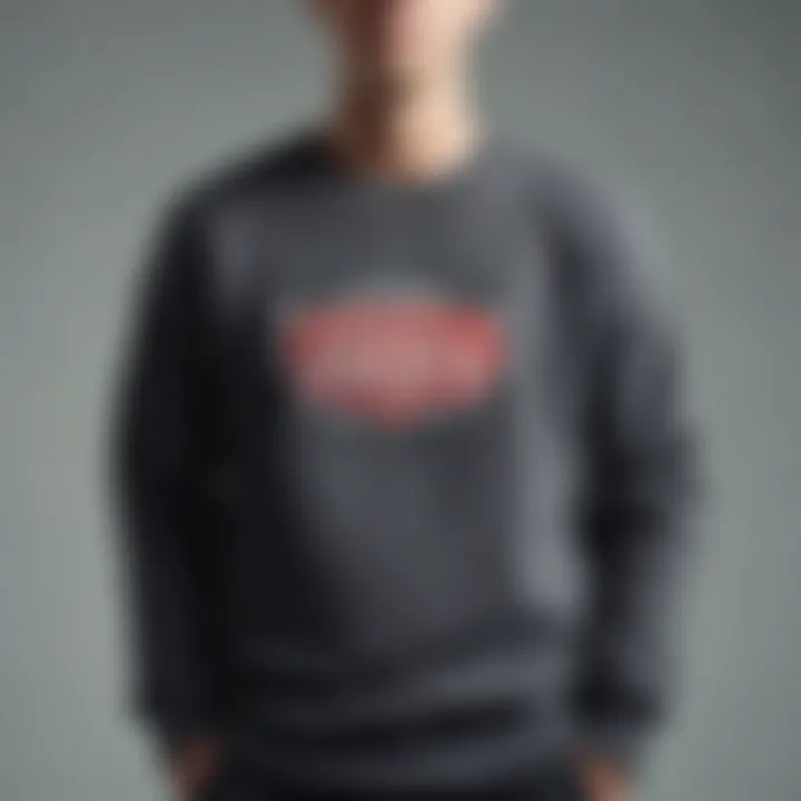 An artistic representation of the Vans logo on a pullover crew