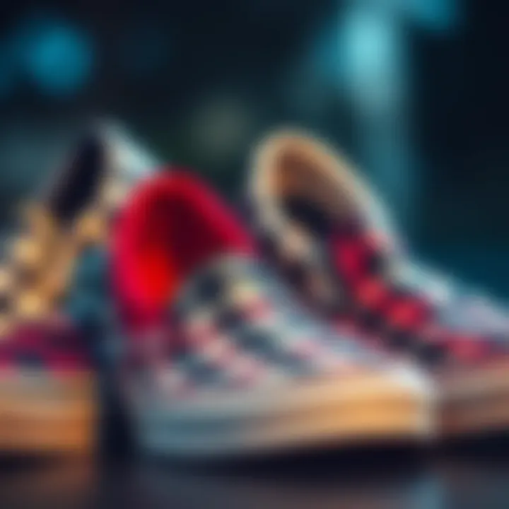 Variety of Plaid Patterns in Vans Slip-Ons Different plaid patterns of Vans slip-ons displayed together