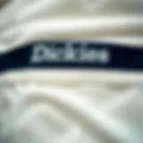 Close-up of the fabric texture of white Dickies