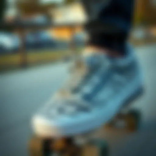 Zebra Vans Old Skool on a skateboard