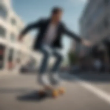 Skater performing tricks while wearing Zoom Blazer Low