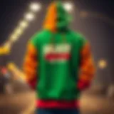 A vibrant hoodie design inspired by skateboard culture