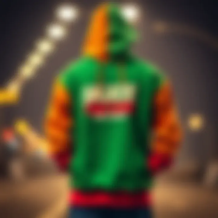 Vibrant Hoodie Design A vibrant hoodie design inspired by skateboard culture