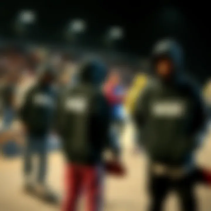 Skaters wearing Vans hoodies during a competition