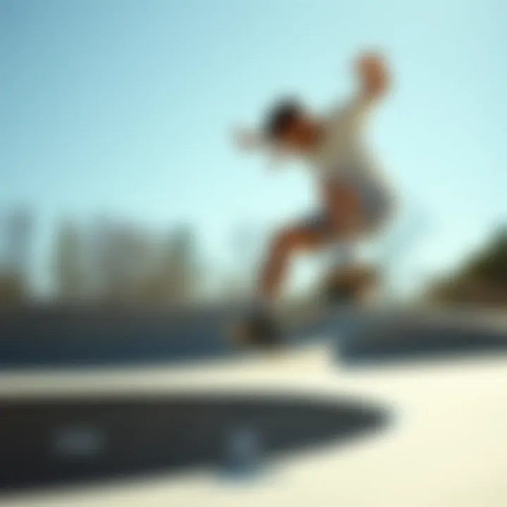 Skateboarder performing a trick at a skate park