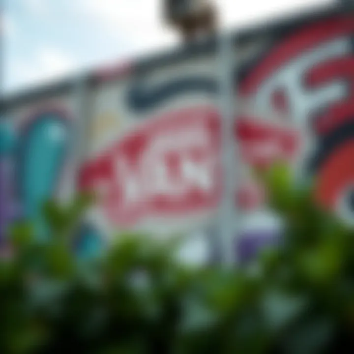 Vans logo displayed prominently on a mural