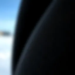 Close-up of black tech fleece fabric showcasing texture and quality