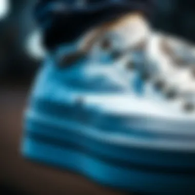 Craftsmanship of White Platform Converse Close-up of white platform Converse detailing and materials