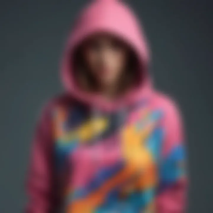 A vibrant graphic hoodie showcasing abstract art