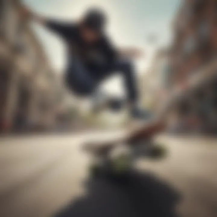 A skateboarder wearing Etnies shoes while performing a trick