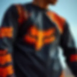 A close-up of Fox long sleeve apparel showcasing intricate designs.