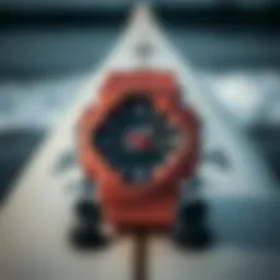 G-Shock Surf Watch on a surfboard