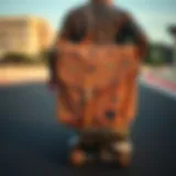 Stylish Herschel Lane Messenger Bag on skateboard