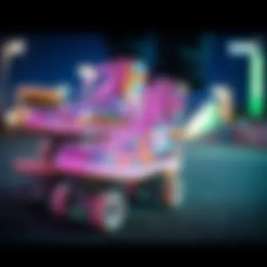 Cultural Significance of Holographic Skates Artistic representation of the cultural impact of skateboarding and holographic designs