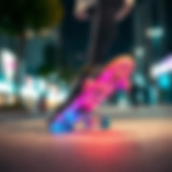 Performance in Action: Holographic Impala Skates Dynamic shot of a skater using holographic Impala skates on an urban street