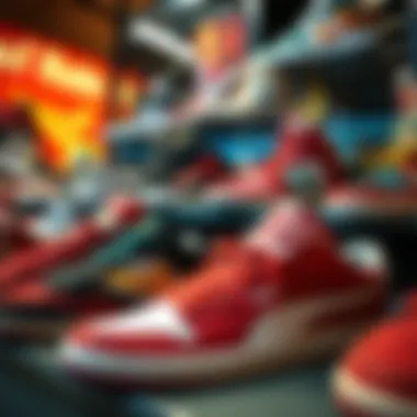 Diversity in Style of HUF Skate Shoe Models A display of various HUF skate shoe models illustrating diversity in style