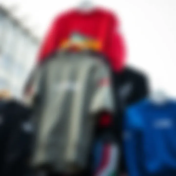 A collection of K-Swiss sweaters arranged artistically, representing the variety within the brand's offerings.