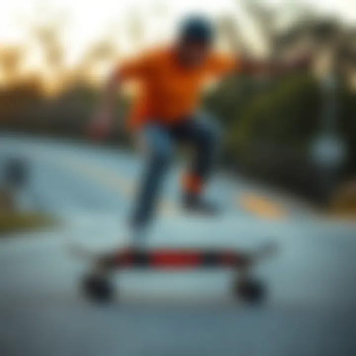 A skater performing tricks on the Rallycat skateboard