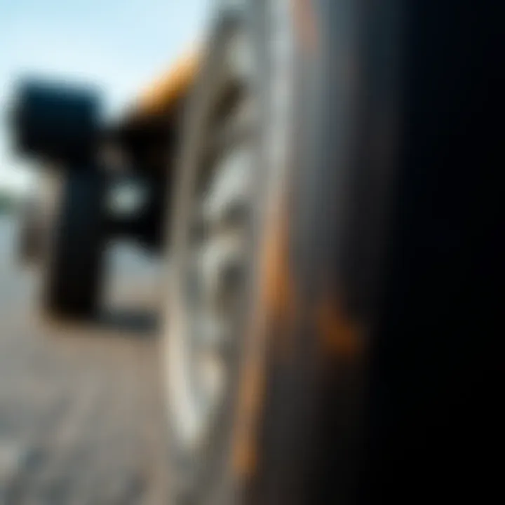 Wheel Profiles: Texture and Grip in Longboarding Close-up of wheel profiles showing texture and grip patterns.