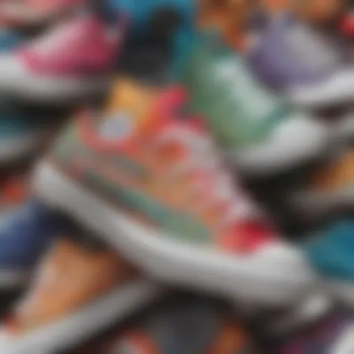 Low top lugged Converse showcasing bold colors and unique patterns