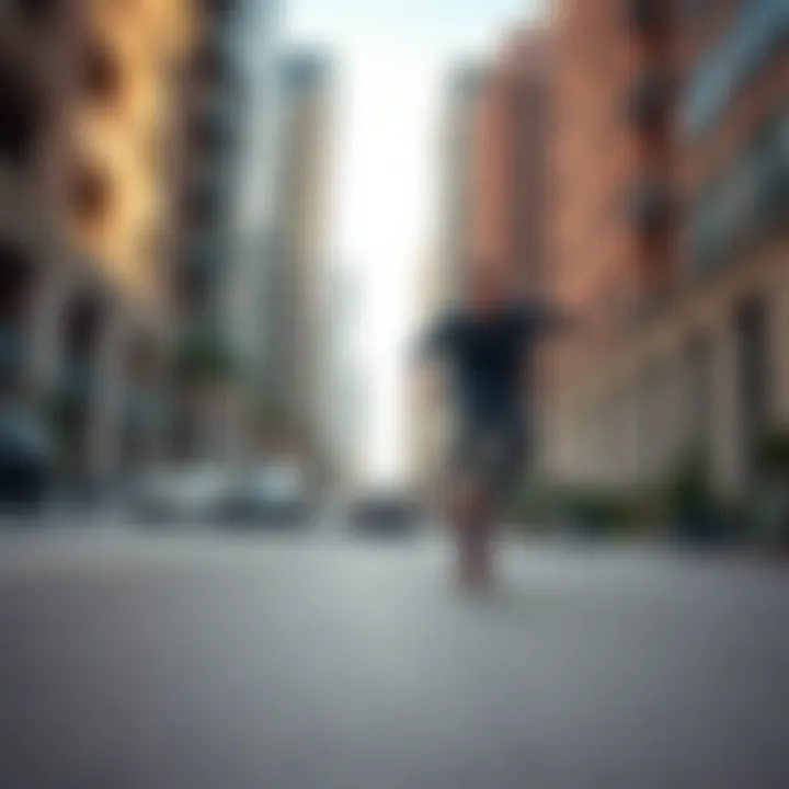 Luxury skateboarding lifestyle in urban setting