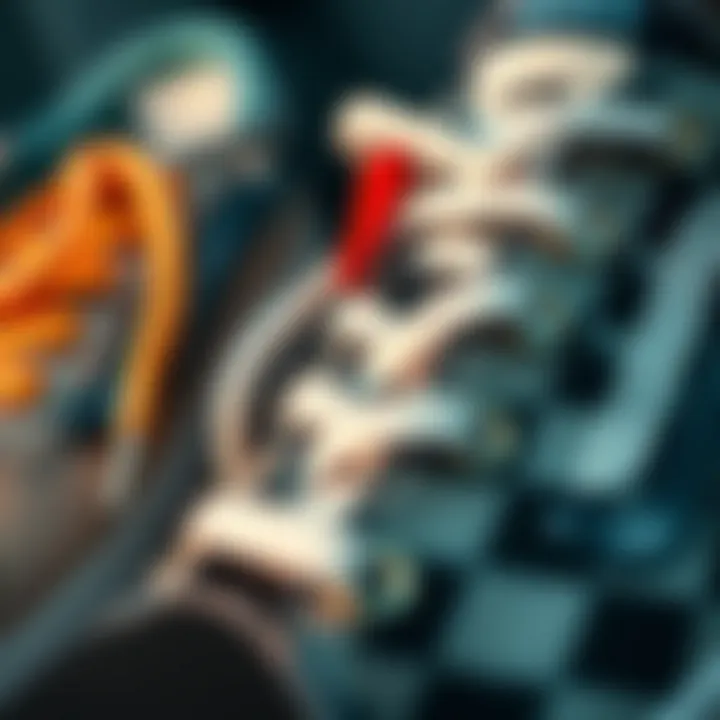 Close-up shot of material textures in Vans and Off-White designs