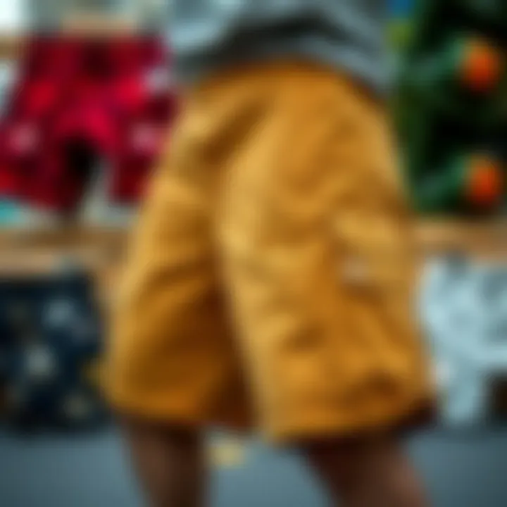 Various Neff Ducky shorts displayed with different styling options