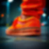 Vans sneaker showcasing vibrant neon orange color