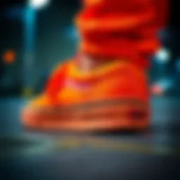Vans sneaker showcasing vibrant neon orange color