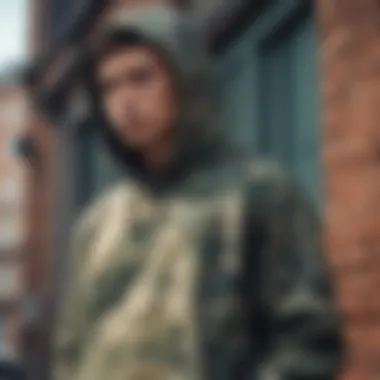 Stylish Nike camo hoodie in an urban setting