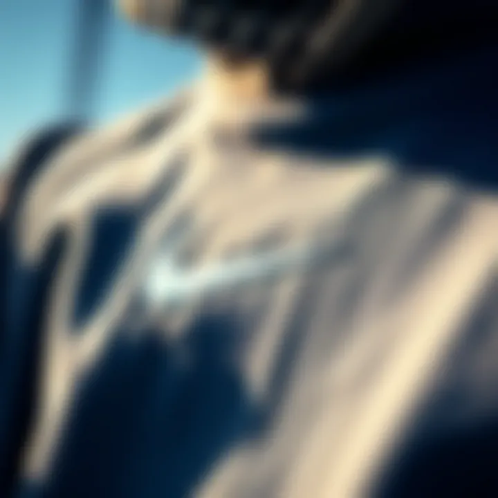 Design Elements of Nike Essential Sweatshirt Detailed view of the design elements and stitching of the Nike Essential Sweatshirt