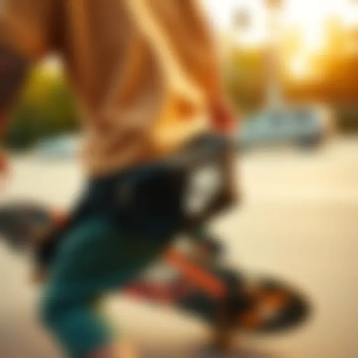 Lifestyle shot of the Nike Hip Pack Large integrated into skate culture