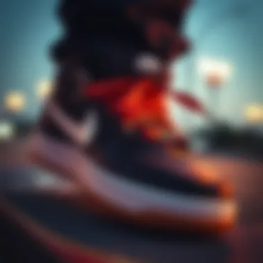 Close-up of Nike SB shoe technology features